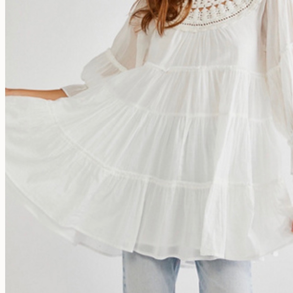 Free People Ivory Freshwater Tunic